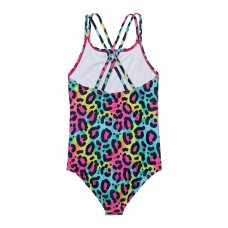 KG SWIM 41T: Girls Leopard Cross Back Swimsuit (8-14 Years)